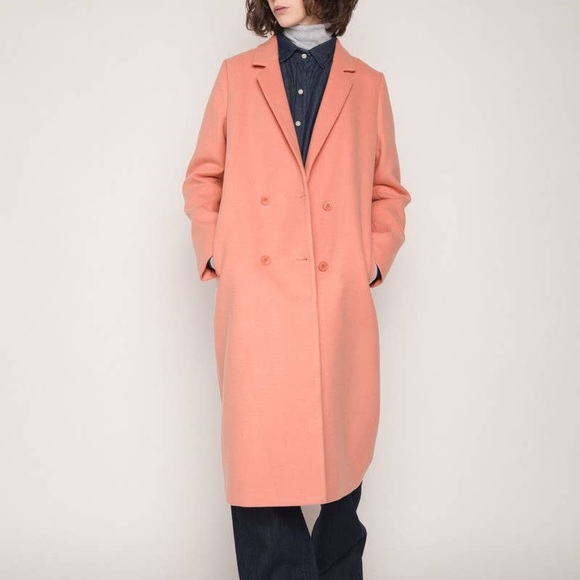 OAK + FORT Jackets & Blazers - Oak+ fort medium peach polyester/ rayon coat…